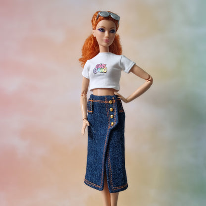 Jean Skirt for Barbie doll