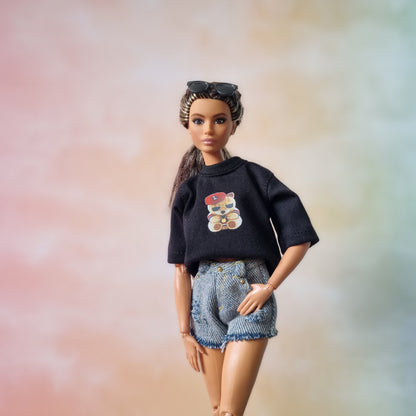 Skirt, Jean for Barbie doll