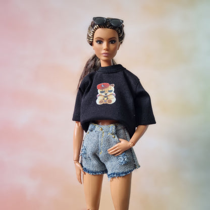 Skirt, Jean for Barbie doll