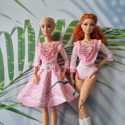 Skirt and body suit for Barbie doll