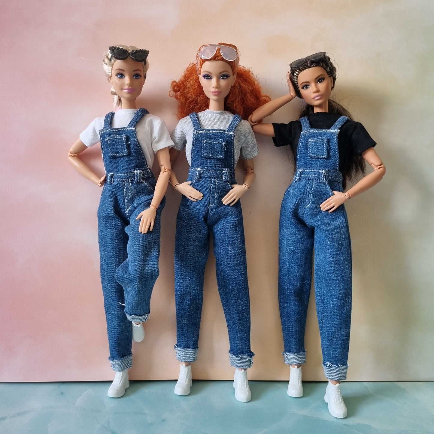 Doll denim overalls, jumpsuit for 11.5 inch dolls clothes