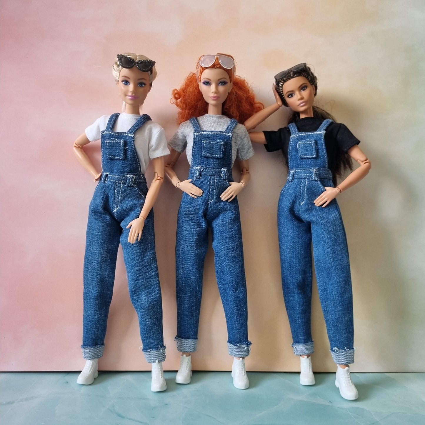 Doll denim overalls, jumpsuit for 11.5 inch dolls clothes