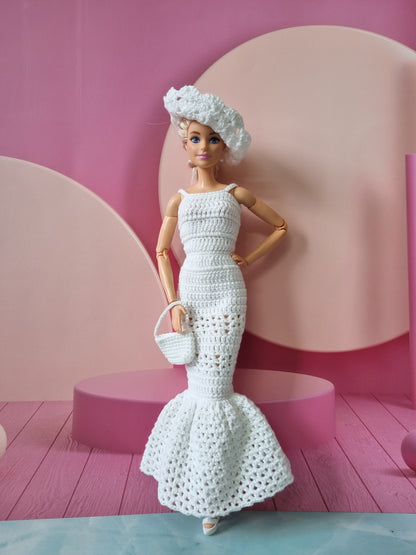 Crochet outfit for barbie doll, 11.5 inch doll