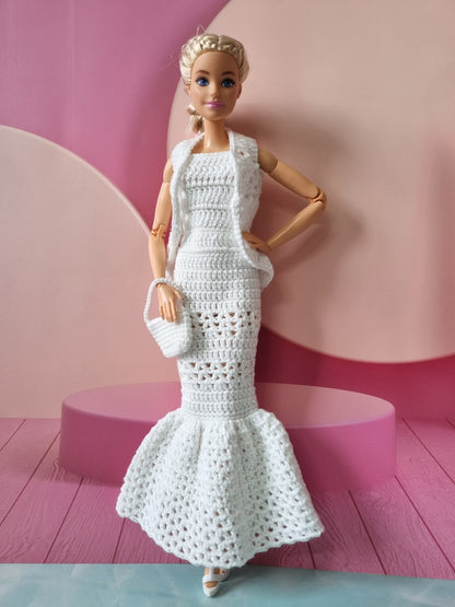 Crochet outfit for barbie doll, 11.5 inch doll