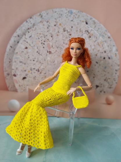 Crochet outfit for barbie doll, 11.5 inch doll