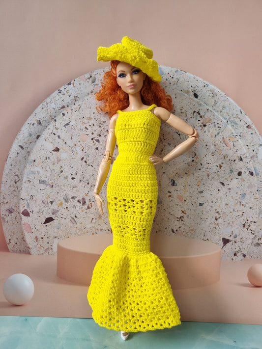 Crochet outfit for barbie doll, 11.5 inch doll