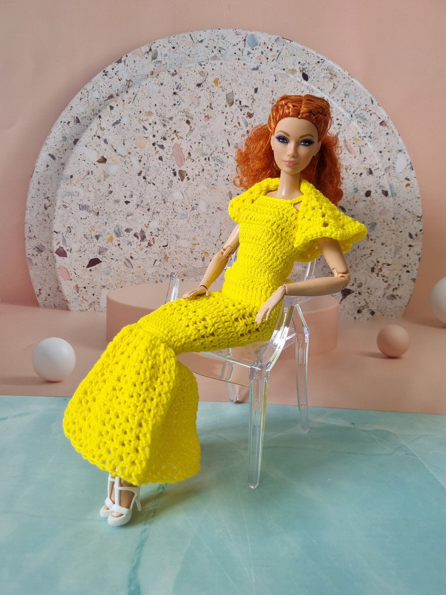 Crochet outfit for barbie doll, 11.5 inch doll