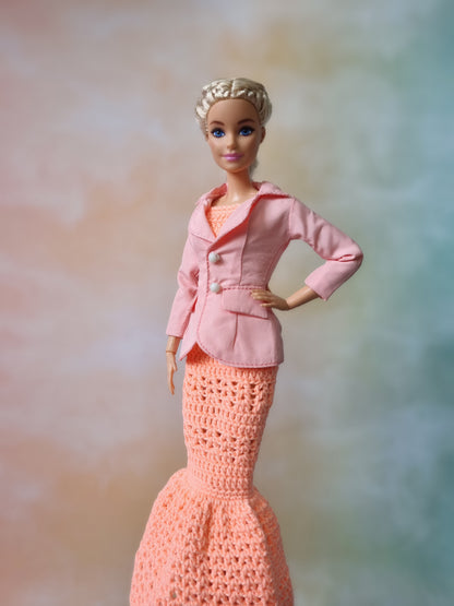 Crochet outfit for barbie doll, 11.5 inch doll