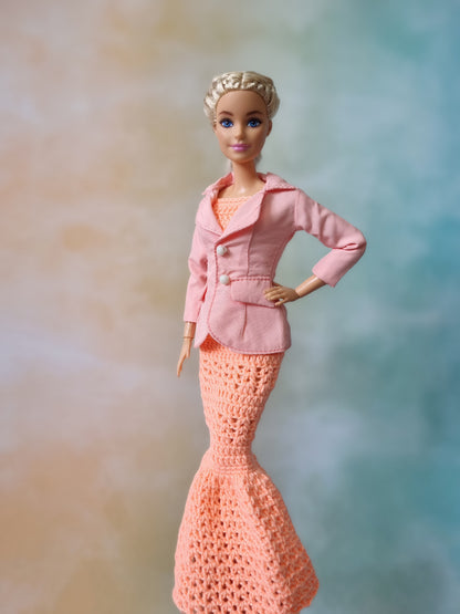 Crochet outfit for barbie doll, 11.5 inch doll