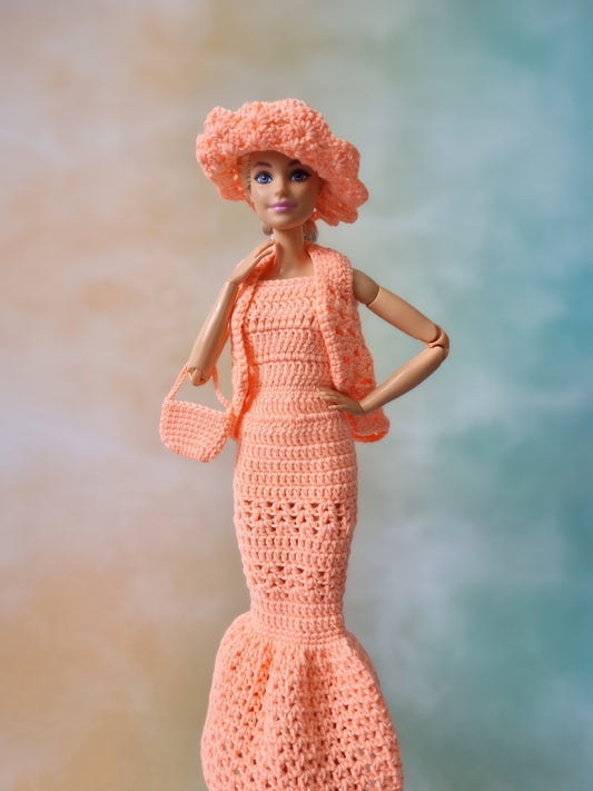 Crochet outfit for barbie doll, 11.5 inch doll