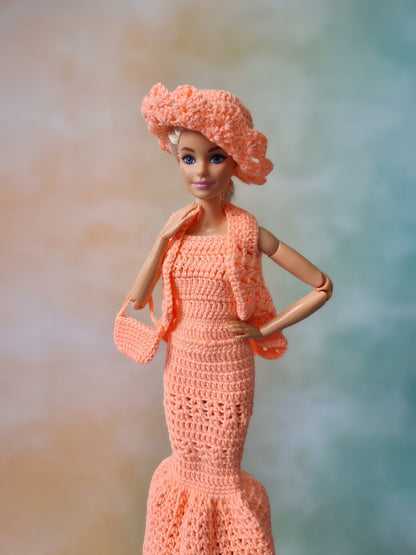 Crochet outfit for barbie doll, 11.5 inch doll