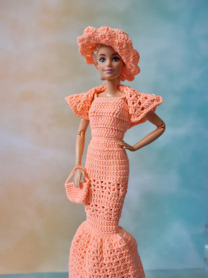 Crochet outfit for barbie doll, 11.5 inch doll