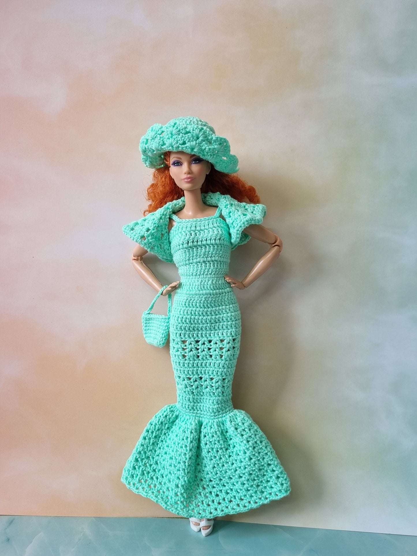 Crochet outfit for barbie doll, 11.5 inch doll