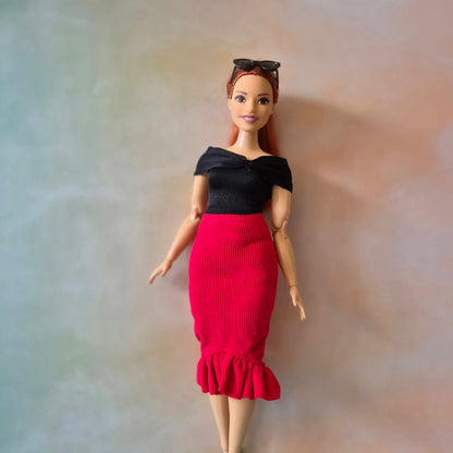 Black and Red dress for Barbie Curvy