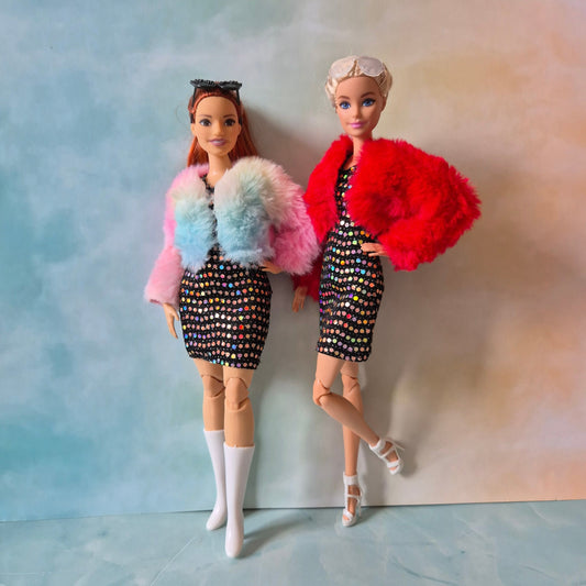 Curvy and barbie with dress , jacket