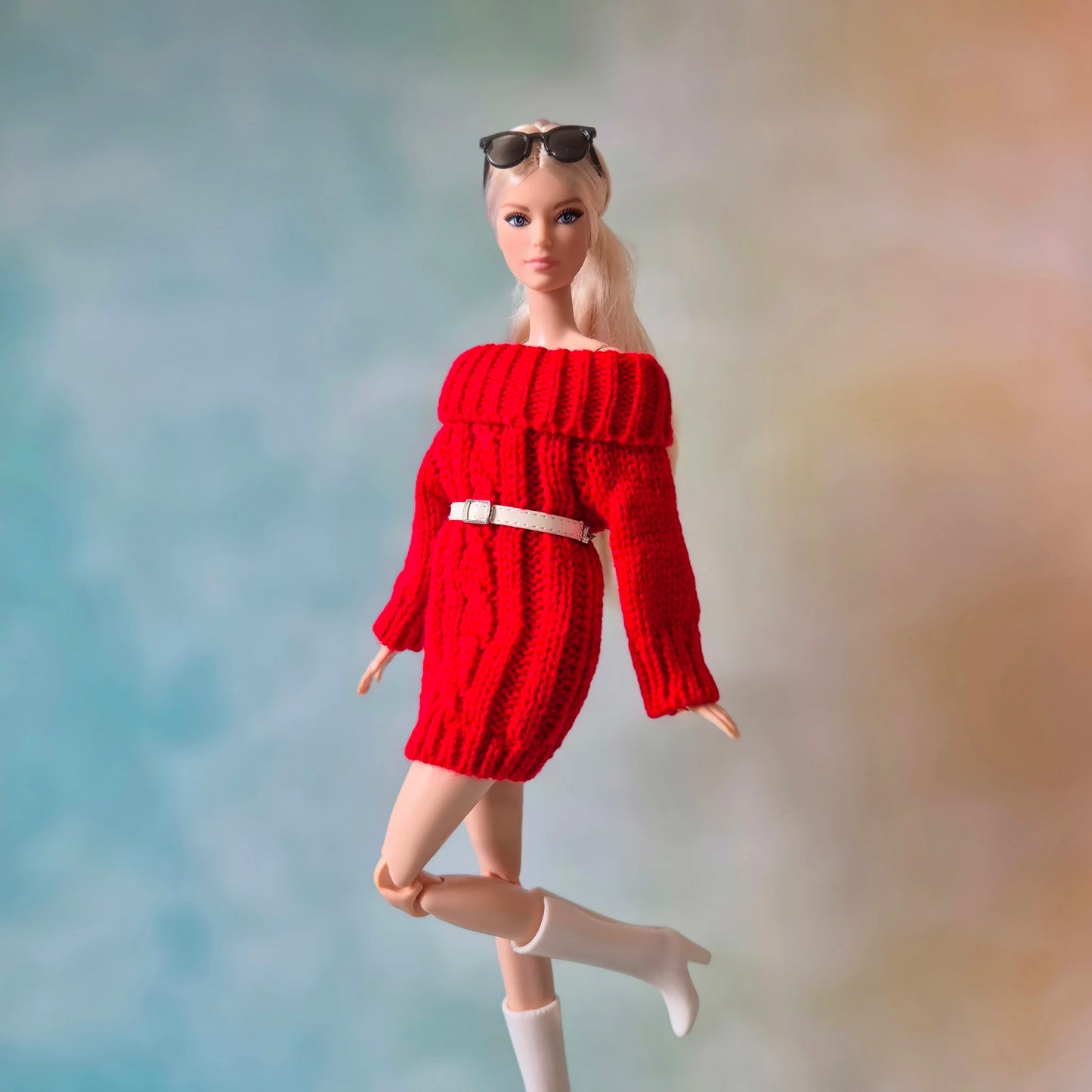 barbie wear Red Sweater Dress