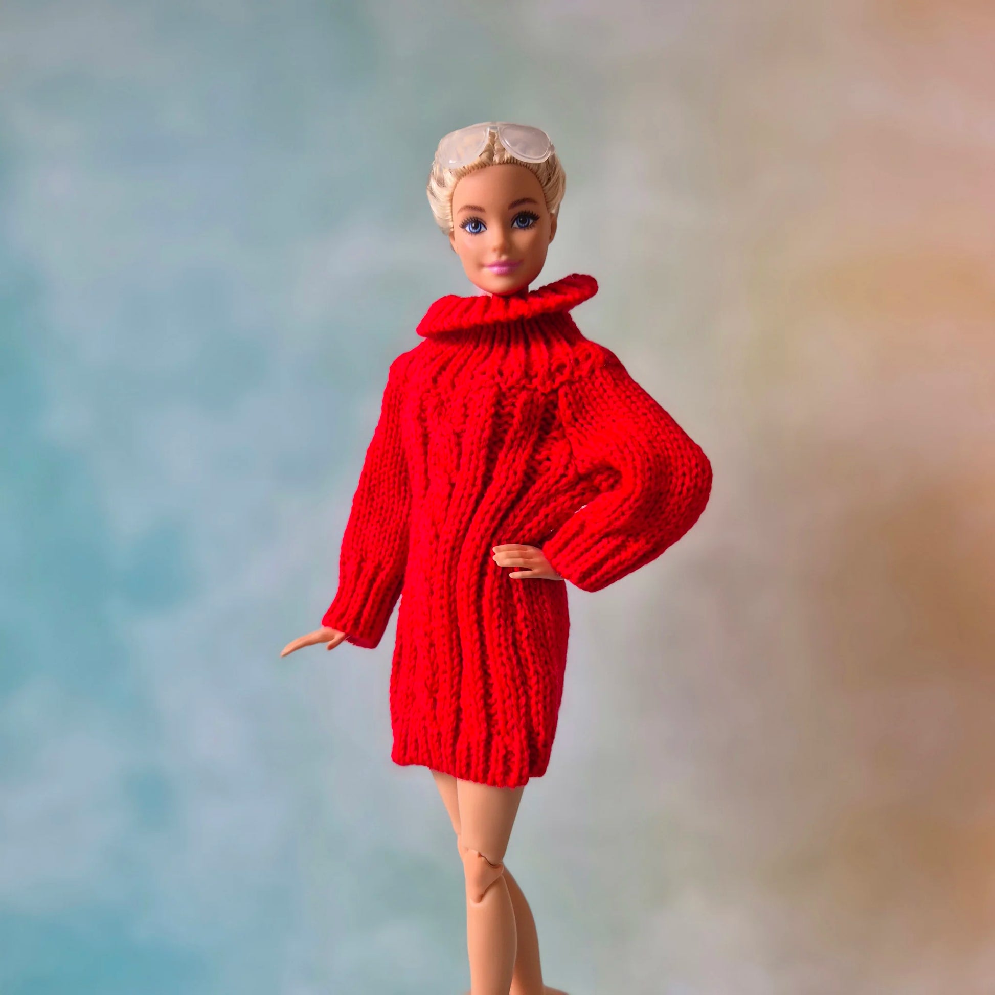 barbie wear Red Sweater Dress