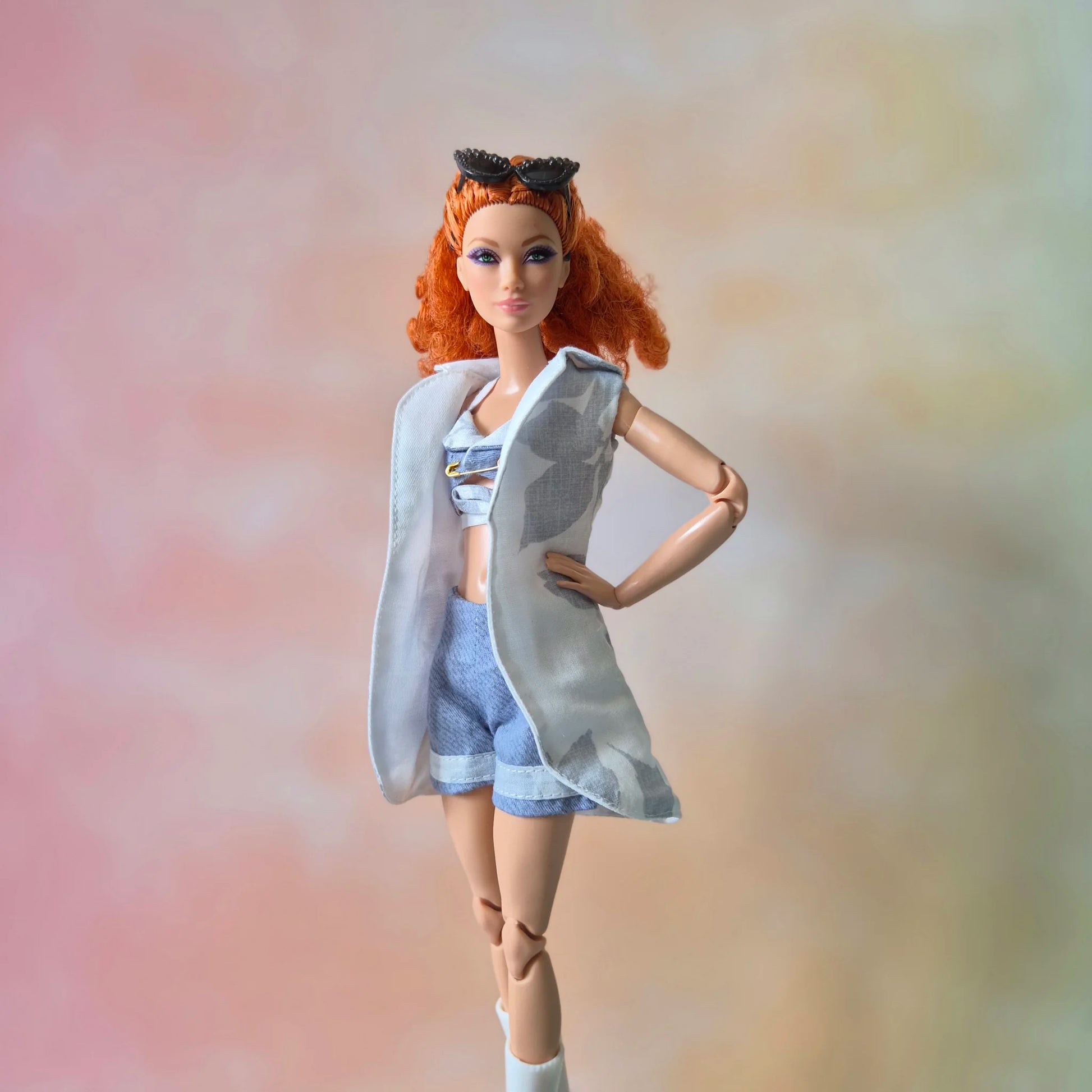 barbie wear croptop , shorts and blazer sets