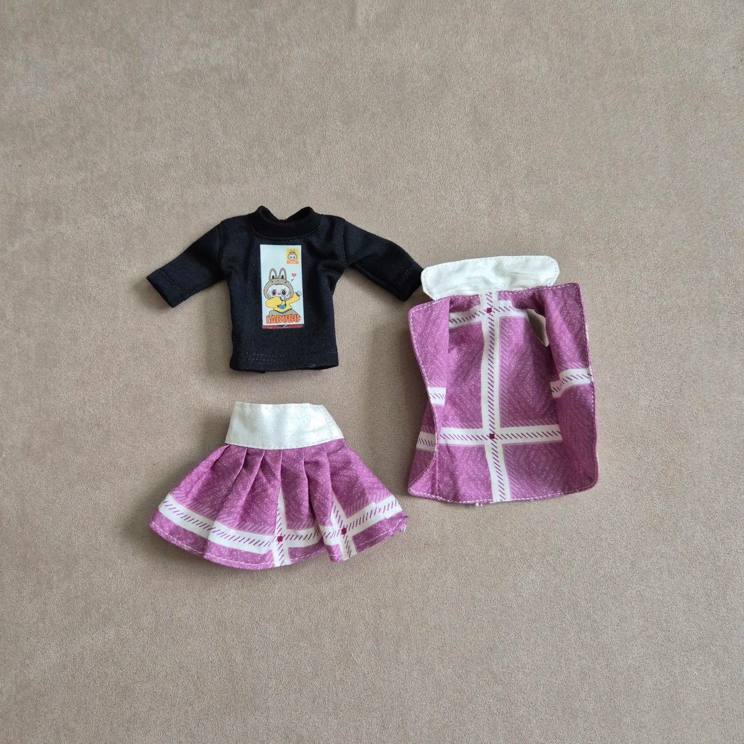 Sleeveless blazer, black top and skirt sets for barbie