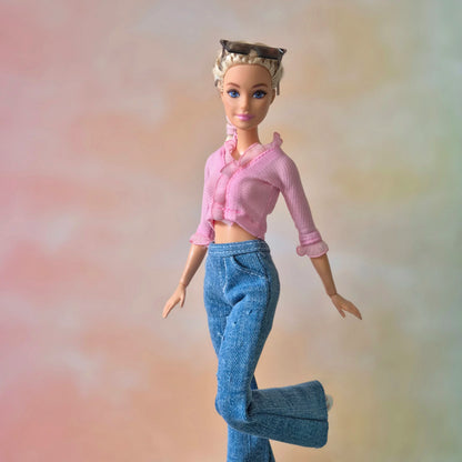 Pink top and Jean for barbie