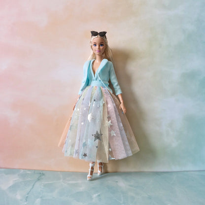 Princess dress and jacket for Barbie doll