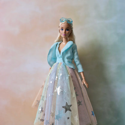 Princess dress and jacket for Barbie doll