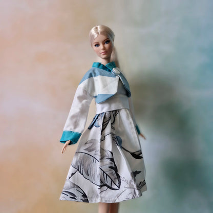 Elegant 2-Piece Floral Outfit for Barbie Doll – Classic Style with Modern Flair