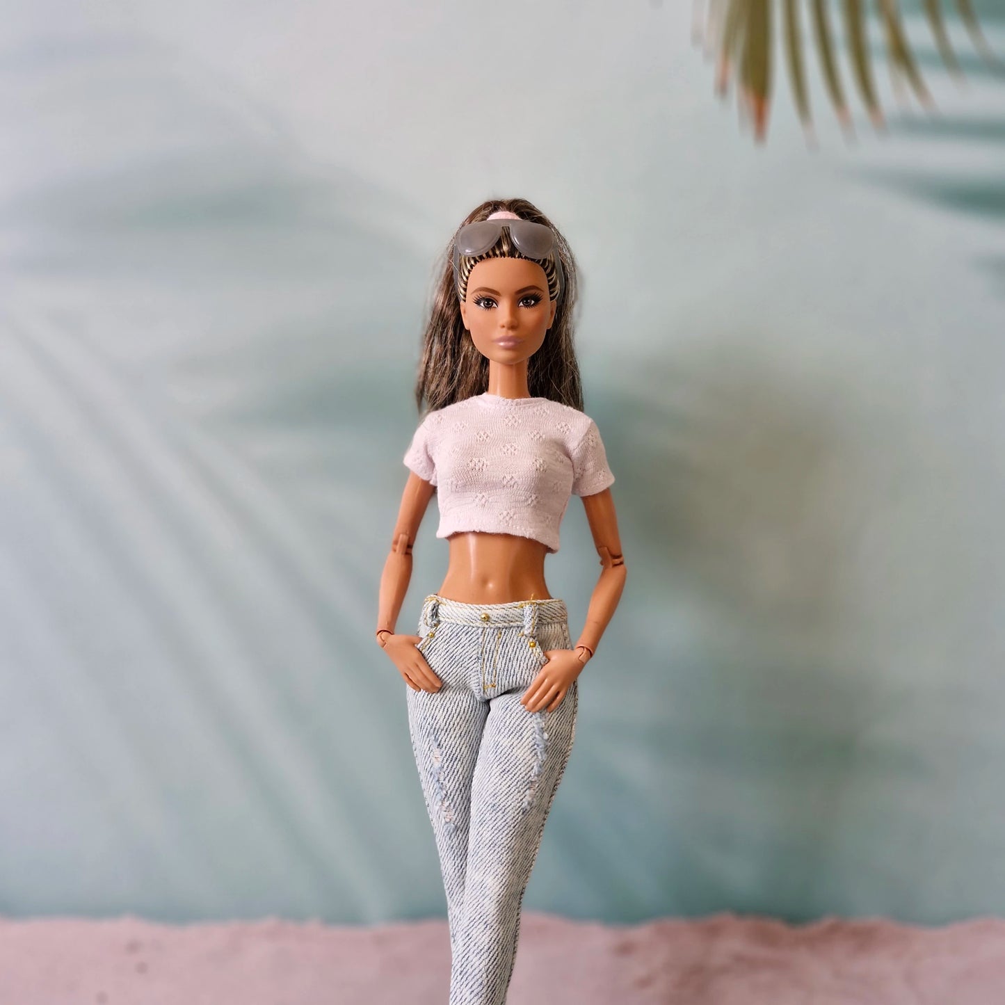 Distressed Jeans and White Top Set for Barbie and Curvy