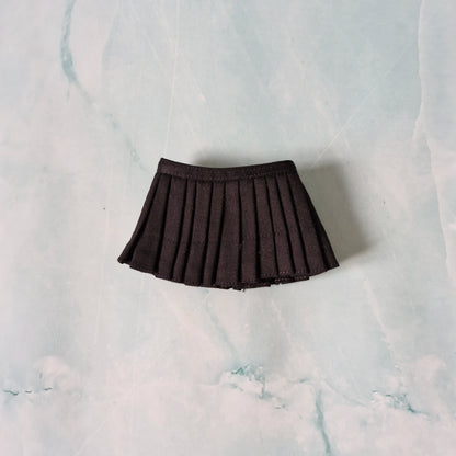 Pink Puff Sleeve Crop Top & Black Pleated Skirt for Curvy Barbie