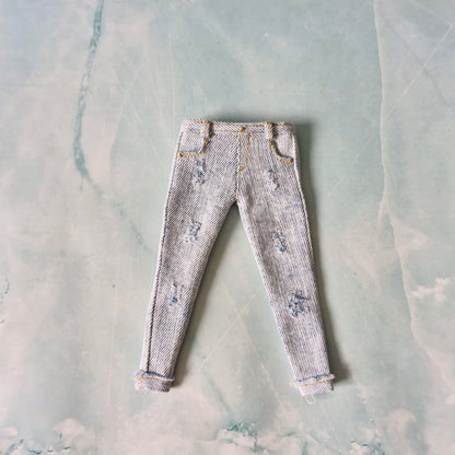 Distressed Jeans and White Top Set for Barbie and Curvy