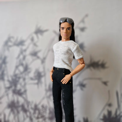 Basic Tees, Jeans & Cream Pants Separates for Ken Doll