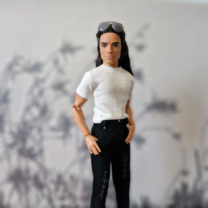 Basic Tees, Jeans & Cream Pants Separates for Ken Doll