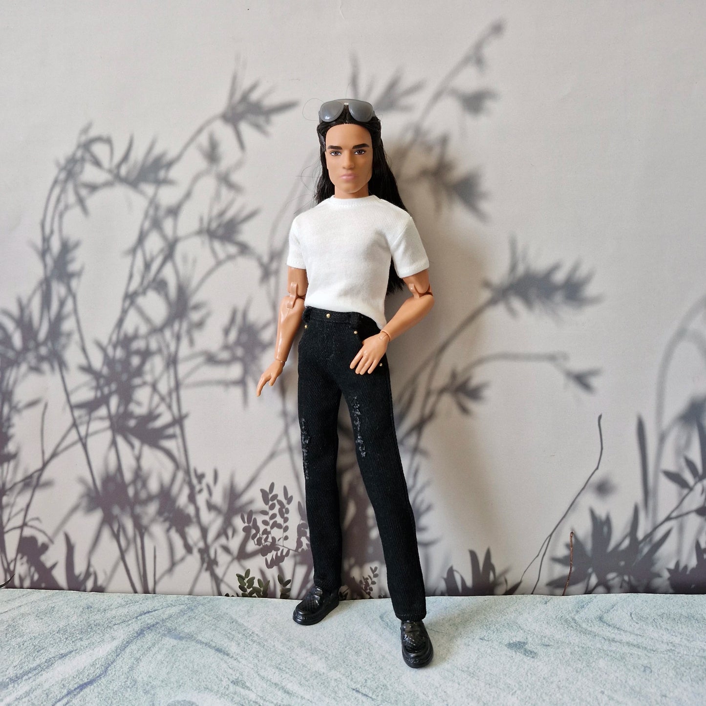 Basic Tees, Jeans & Cream Pants Separates for Ken Doll