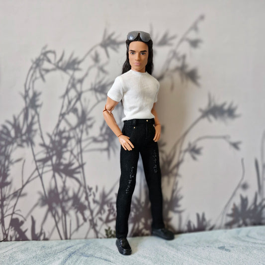 Basic Tees, Jeans & Cream Pants Separates for Ken Doll