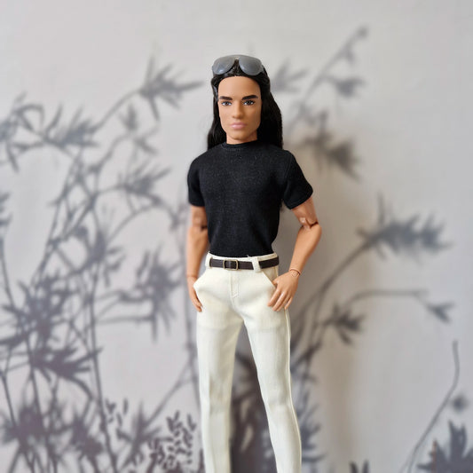 Basic Tees, Jeans & Cream Pants Separates for Ken Doll