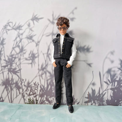 Handmade Denim Vest, Jeans & Top for Ken