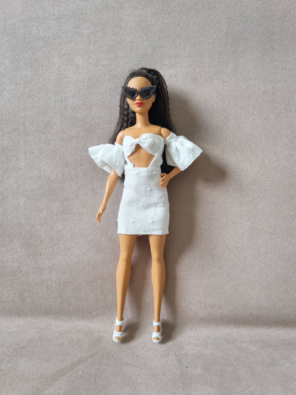 White dress for barbie , 11.5' doll