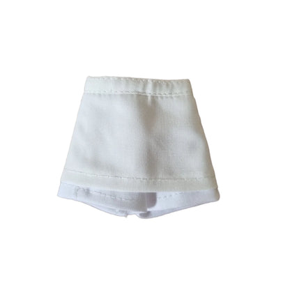 Simple white A-line mini skirt for Barbie doll clothes.