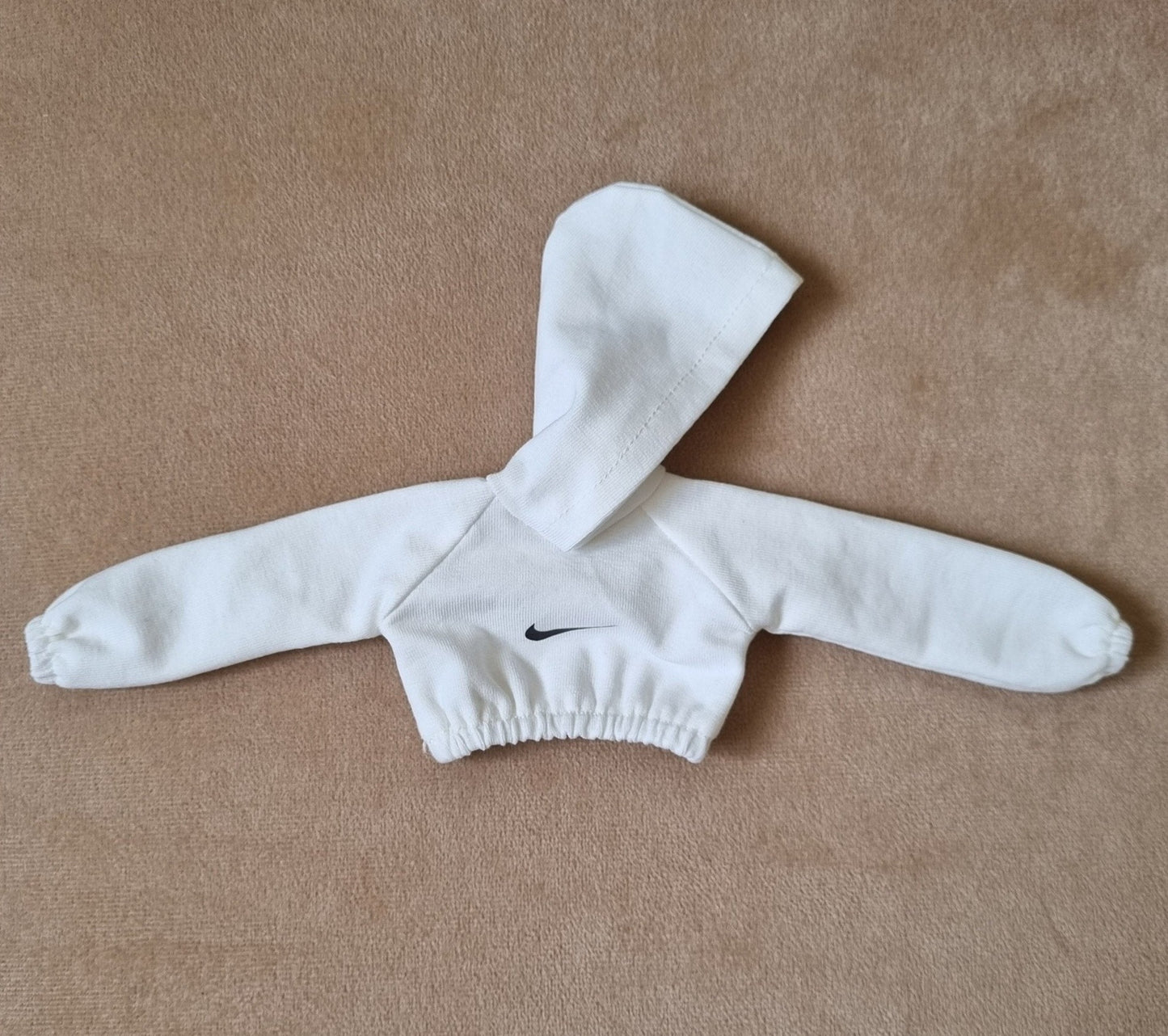 White hoodie croptop for Barbie