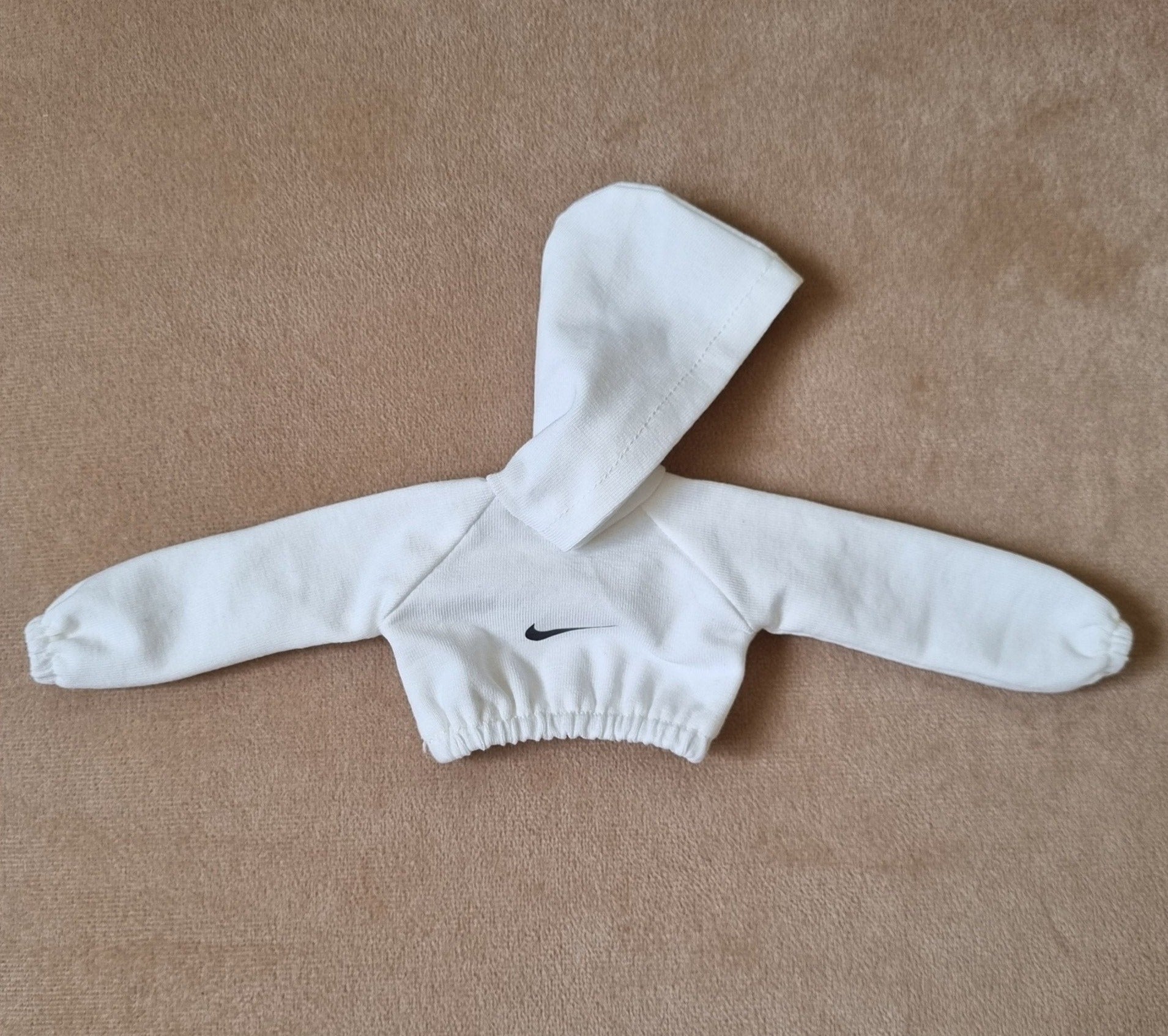 White hoodie croptop for Barbie