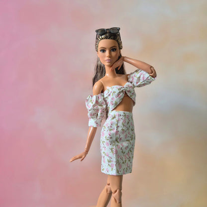 barbie wear crop top and skirt sets