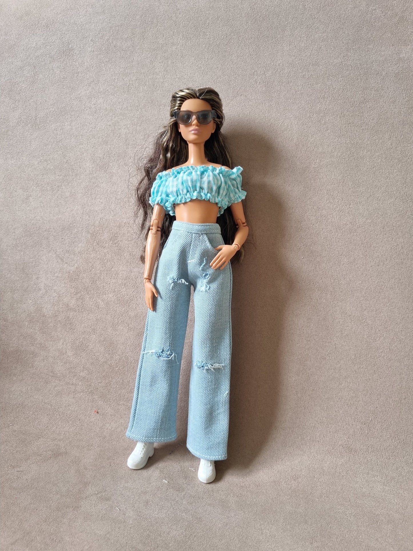 Jean + short for barbie , 11.5" doll , 1/6 doll clothes