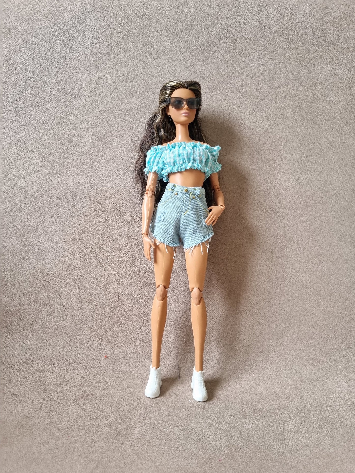 Jean + short for barbie , 11.5" doll , 1/6 doll clothes