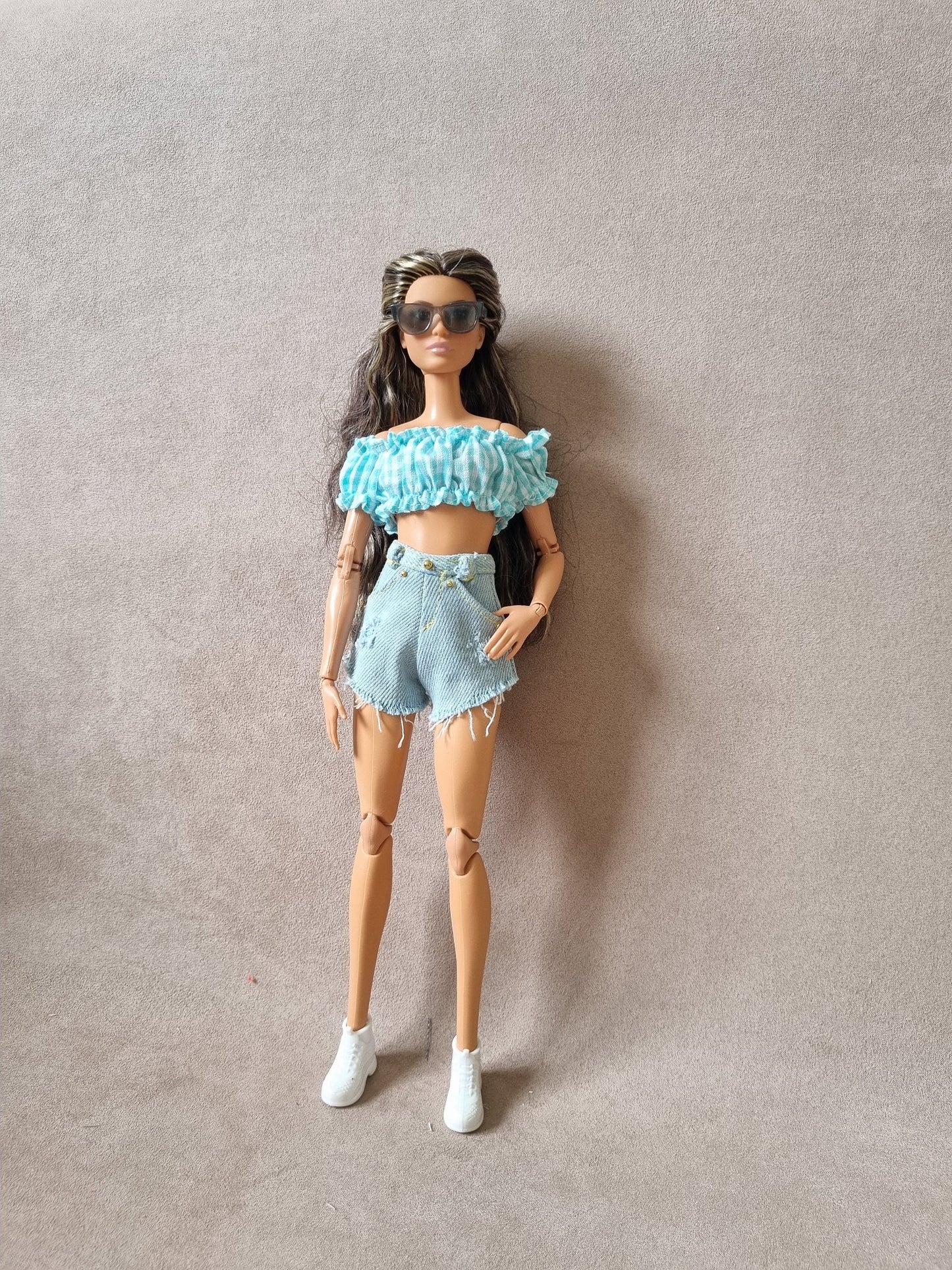 Jean + short for barbie , 11.5" doll , 1/6 doll clothes