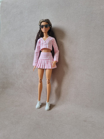 Pink clothes handmade for barbie , 11.5" doll , 1/6 doll