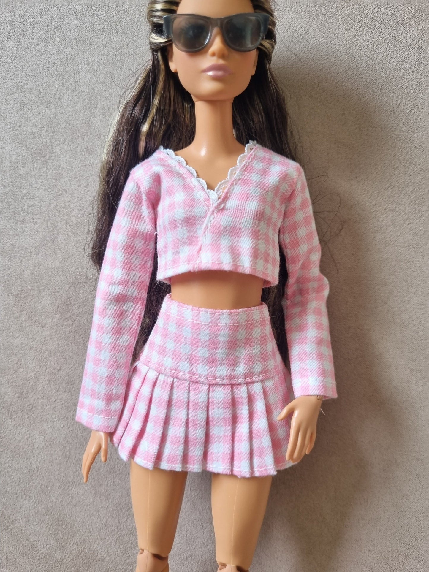 Pink clothes handmade for barbie , 11.5" doll , 1/6 doll